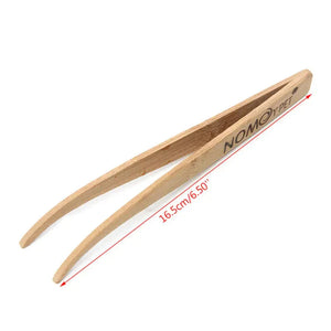 Wooden tweezers 16.5cm long for pet care or feeding, shown on white background