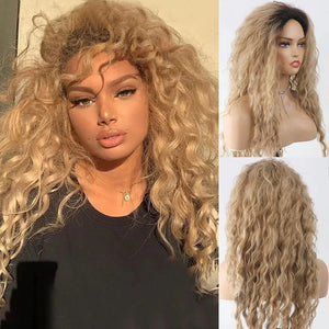 Glamorous Long Blonde Gradient Wig Rberyl