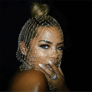 Glitter Rhinestone Party Mask for Women Rberyl