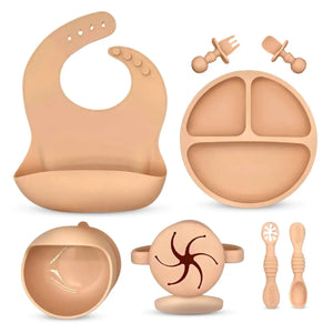 Silicone Self-Feeding Kit for Babies - 9-Piece Set Rberyl