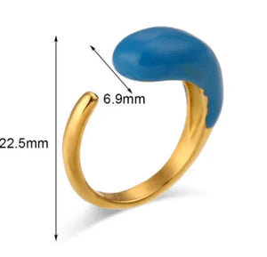Chic Glossy Water Drop Statement Ring Rberyl