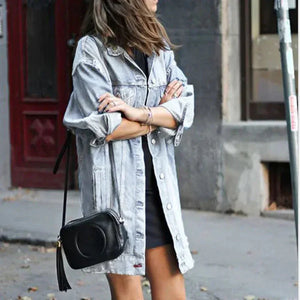 Chic Long Denim Trench Coat - The Latest in Street Fashion Rberyl