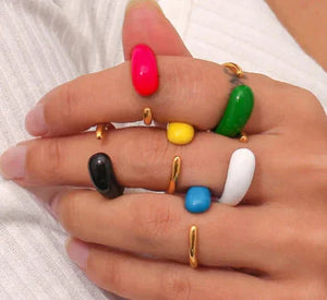 Chic Glossy Water Drop Statement Ring Rberyl