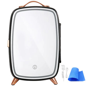 Compact Beauty Cooler with LED Mirror Rberyl