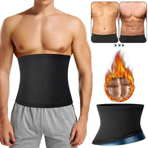 Men's slimming waist trainer belt for fitness and weight loss, shown on athletic model