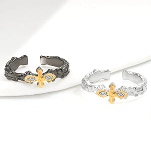 Mystic Cross Geometric Ring Rberyl
