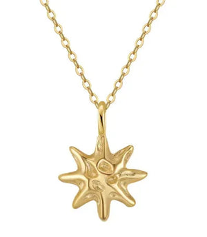 Silver Hammered Star Charm Necklace Rberyl
