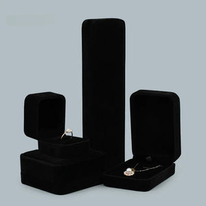 Elegant Black Velvet Jewelry Organizer Set Rberyl