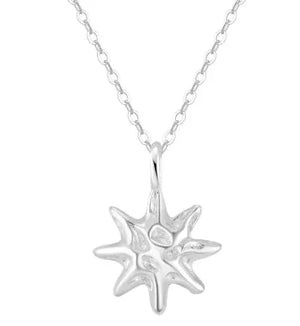 Silver Hammered Star Charm Necklace Rberyl