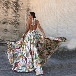 Floral Halter Elegance Dress Rberyl