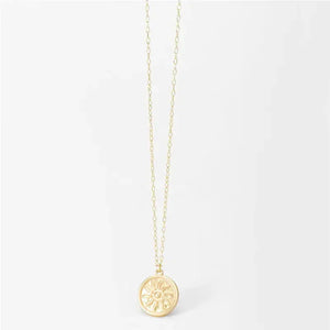 Sunflower Coin Charm Necklace Rberyl