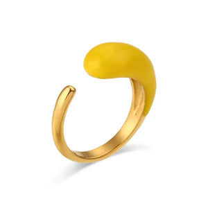 Chic Glossy Water Drop Statement Ring Rberyl