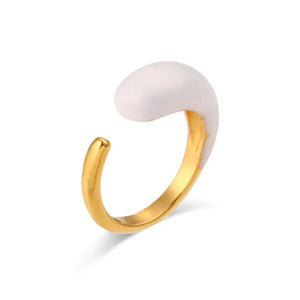 Chic Glossy Water Drop Statement Ring Rberyl