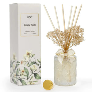 Vanilla Bliss Reed Diffuser Set with Flower Sticks Rberyl