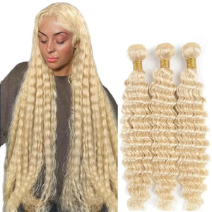 Blonde Brazilian Deep Wave Virgin Hair Bundles Rberyl