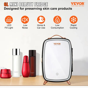 Compact Beauty Cooler with LED Mirror Rberyl