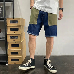 Japanese Retro Denim Street Shorts Rberyl