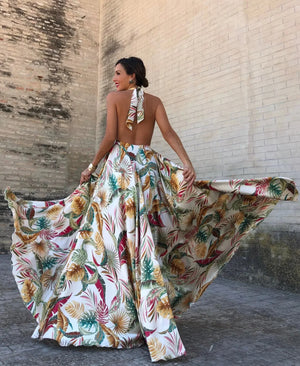 Floral Halter Elegance Dress Rberyl