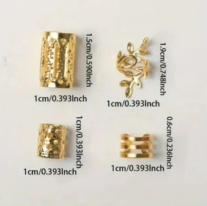 Chic 40pc Gold/White Dreadlock Ring Set Rberyl