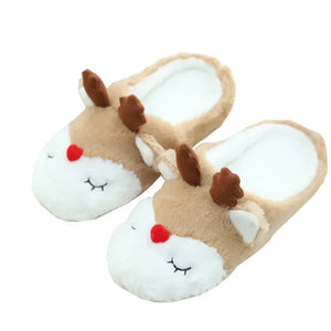 Cozy Velvet Elk Antler Slippers Rberyl