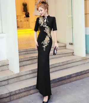Chic Embroidered Evening Gown Rberyl