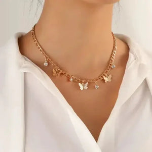 Elegant Butterfly Charm Necklace Rberyl