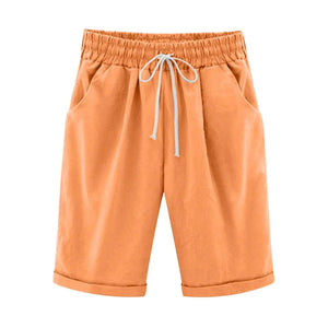 Lenago Prime Orange Medium Bermuda Shorts for Women Rberyl