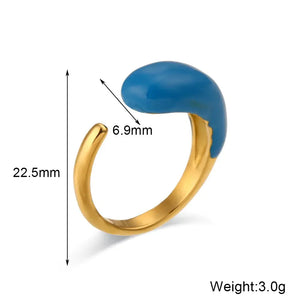 Chic Glossy Water Drop Statement Ring Rberyl