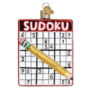 Vintage Christmas Sudoku Glass Ornaments Rberyl