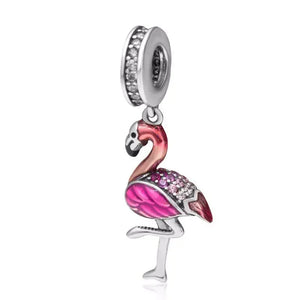 Silver Flamingo Charm Bracelet Rberyl