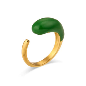 Chic Glossy Water Drop Statement Ring Rberyl