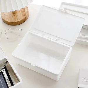 Sleek White Desk Organizer Box Rberyl