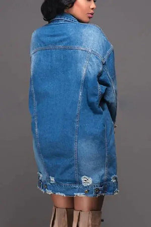 Chic Long Denim Trench Coat - The Latest in Street Fashion Rberyl