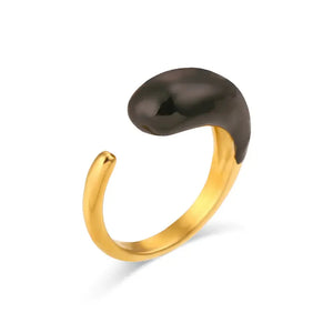 Chic Glossy Water Drop Statement Ring Rberyl