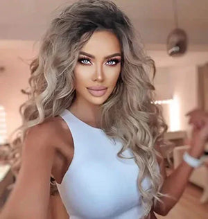 Glamorous Long Blonde Gradient Wig Rberyl