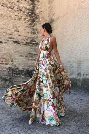 Floral Halter Elegance Dress Rberyl