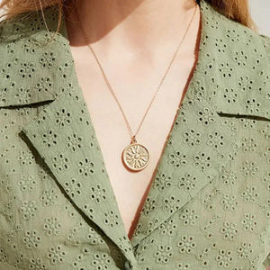 Sunflower Coin Charm Necklace Rberyl
