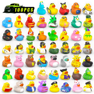 100-Count Themed Rubber Ducks for Parties and Bath Fun Rberyl
