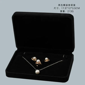 Elegant Black Velvet Jewelry Organizer Set Rberyl