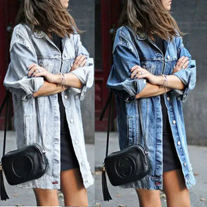 Chic Long Denim Trench Coat - The Latest in Street Fashion Rberyl