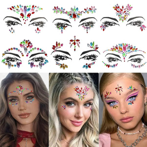 Mermaid Crystal Face Gems - 6 Self-Adhesive Sets Rberyl
