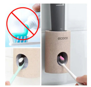 Automatic toothpaste dispenser wall mounted with toothbrush slot, no manual squeezing required