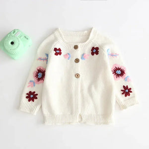 Chic Embroidered Wool Cardigan Rberyl