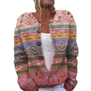 2024 Floral Lightweight Cardigan for Women - Hot Pink XS Rberyl