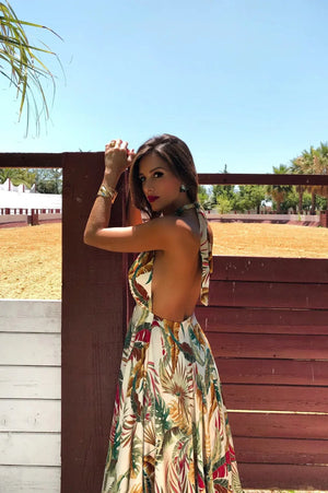 Floral Halter Elegance Dress Rberyl