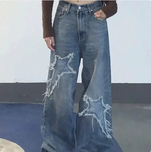 Women's Casual Oversized Denim Jeans Rberyl