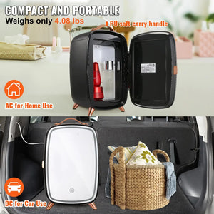 Compact Beauty Cooler with LED Mirror Rberyl