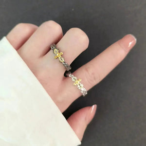 Mystic Cross Geometric Ring Rberyl