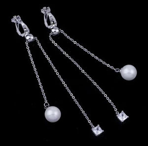 Elegant Crystal Pearl Earrings Rberyl