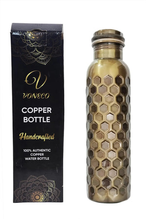 VONECO Ayurvedic 34OZ Copper Wellness Water Bottle Rberyl